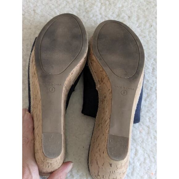 American Rag Womens Shira Peep Toe Special Occasion Platform Sandals Navy 8M - Picture 5 of 9